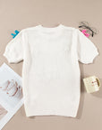 Bow Tie Crewneck Short Sleeve Sweater