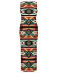 Baha Ranch Santa Fe Sleeveless Bodycon Side Slit Western Maxi Long Dress