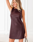 Vegan Leather Sleeveless Mini Dress