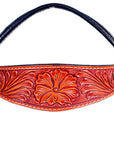 HILASON Western Horse Headstall Breast Collar Genuine American Leather Floral Mahogany