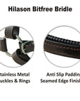 Leather English Bitless Bridle Horse Reins Bitfree Black Hilason
