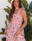 Floral Lace Tied-Strap Empire Waist Maxi Dress