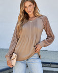 Christina Raglan Sleeve Pleated Top