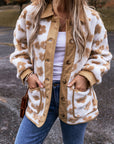 Floral Button-Up Fleece Pocketed Jacket