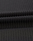 Plus Size Solid Corded Knit V-Neck T-Shirt