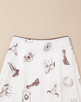 Western Lace Trim High Waist Maxi Skirt