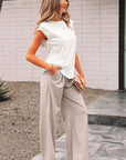 Ivy Lace Patchwork Cap Sleeve Round Neck Top