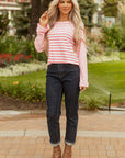 Lilly Textured Contrast Dropped Long Sleeve Top