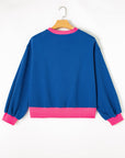 Karilia Colorblock Bubble Sleeve Sweatshirt