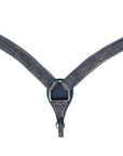 HILASON Western Horse Headstall Breast Collar Set Tack Genuine American Leather Basket Weave Rough Out Black