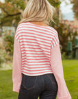 Lilly Textured Contrast Dropped Long Sleeve Top