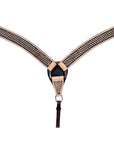 HILASON Western Horse Headstall Breast Collar Set Tack Genuine American Leather Basket Weave Rough Out Dark Brown