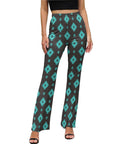 Baha Ranch Charcoal Turquoise Aztec Flare Pants