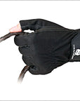 Heritage Tech-Lite Riding Gloves Horse Equestrian Black 3/4 Finger