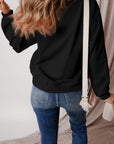 Solid Fleece Lined Drop Shoulder Terry Sweatshirt