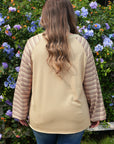 Plus Size Stripe Patchwork Raglan Sleeve Jumper