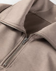 Solid Quarter-Zip Top and Drawstring Pants Set
