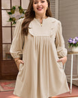 Mila Scallop Detail Mini PLUS Dress