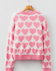 Skylar Heart Print Knit Sweater