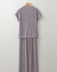 Leilany Corded Knit Short Sleeve Set