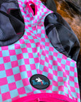 Checks Out (Pink/Turquoise) Fly Mask