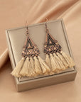 Allison Triangle Metal Tasseled Earrings