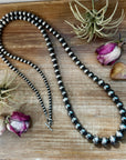 NFR Collection Necklace – Graduated Sterling Silver Pearls 6mm to 16mm 51”