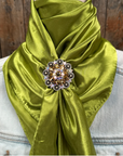 35X35" Solid Light Green Wild Rag / Scarf WRS22 - Crystal Concho Wild Rag Slides - Assorted