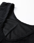 Plus Size Solid Corduroy Sleeveless Mini Dress