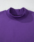 Solid Mock Neck Oversized Sweatshirt