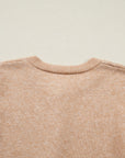 Yamileth Oatmeal Ruffle Trim Sweater