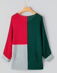 Colorblock Knit V-Neck Sweater