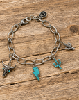 Fashion Turquoise Charm Link Bracelet