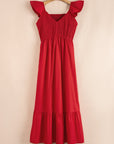 Ashlyn Flutter Sleeve Smocked Bodice Maxi Dress