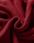 Solid Front Seam Drop Shoulder Sweater