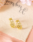 Lavender Link Hoop Stud Earrings