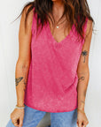 Mineral Wash V-Neck Tank Top