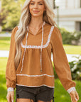 Iridora Long Puff Sleeve Blouse