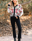 Selene Print Front Knit Cardigan