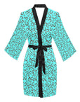 Mini Turquoise Horeshoe Women's Lounge Kimono Robe