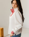 Danna Zipped Collar Pullover Top