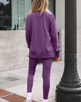Solid Oversize Sweatshirt and Ribbed Leggings Set