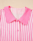 Stripe Bow Tie Top and Pants Pajama Set
