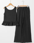 Teresa Ribbed Ruffle Tank Top and Pants Set