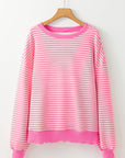 Stripe Drop Shoulder Long Sleeve Top