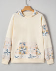 Western Geometric Patchwork Kangaroo Pocket Hoodie