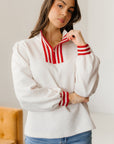 Danna Zipped Collar Pullover Top