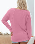 Winter Seam Patchwork Loose Long Sleeve Top