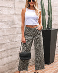 Leopard Denim Straight Leg Jeans