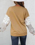 Beazita Patchwork Ruffled Sleeve Sweatshirt